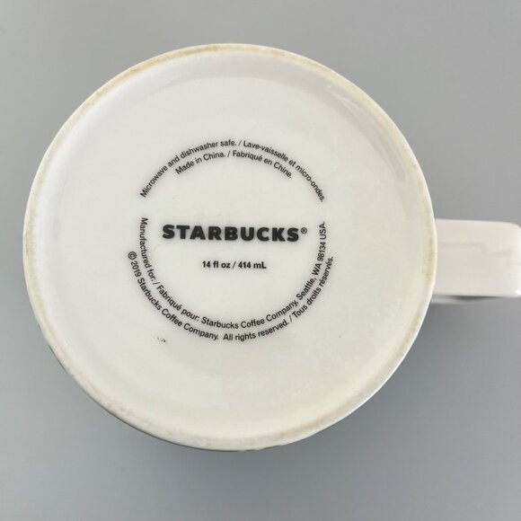 Starbucks Hawaii Tropical Palm Mug 14 Fl Oz Yellow Interior 2019 - Picture 4 of 4